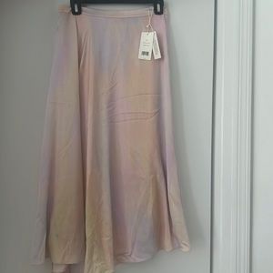 BNWT Vince Asymmetric Satin Midi Skirt
